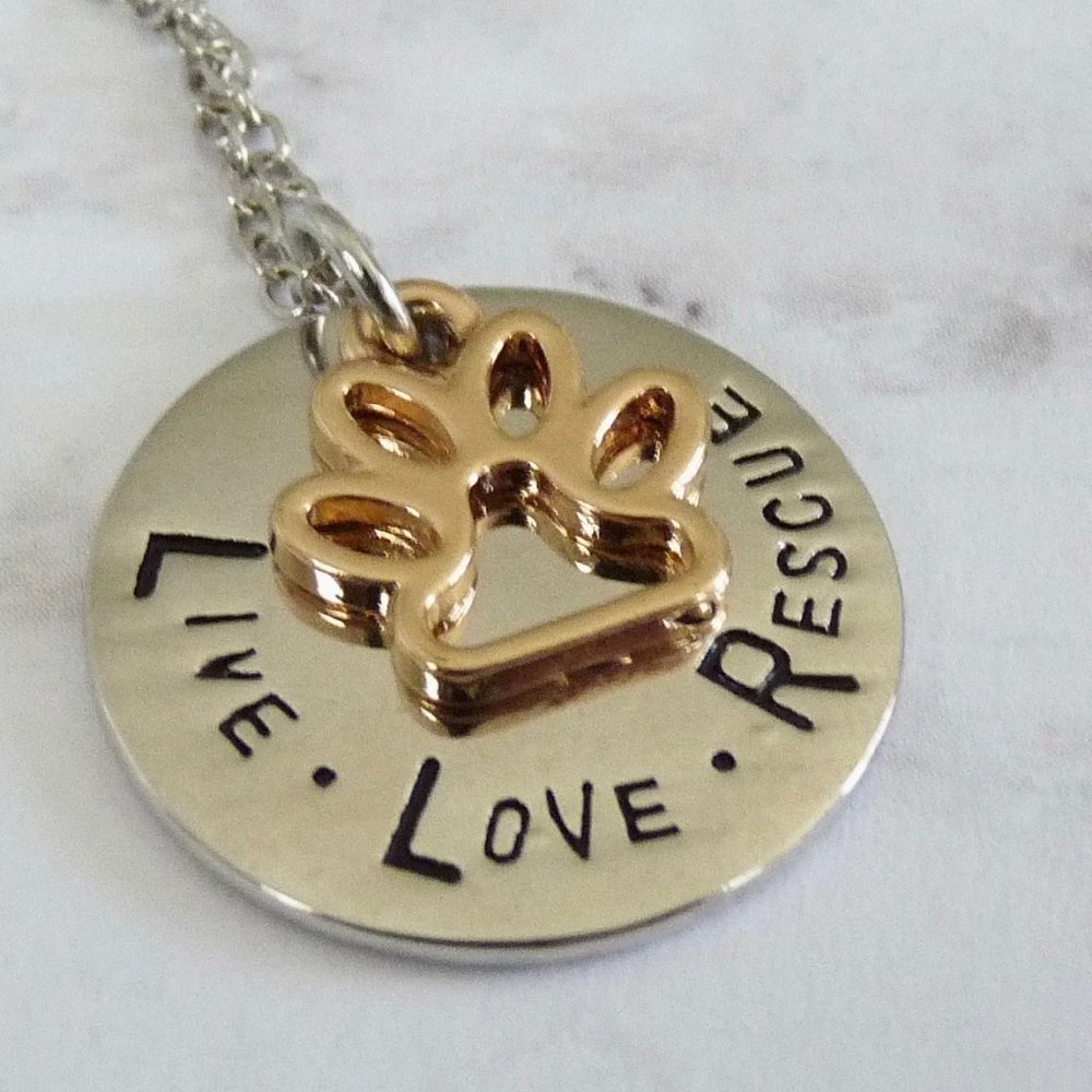 Fashion Jewelry Live Love Rescue Pet Pendant Charm Necklace